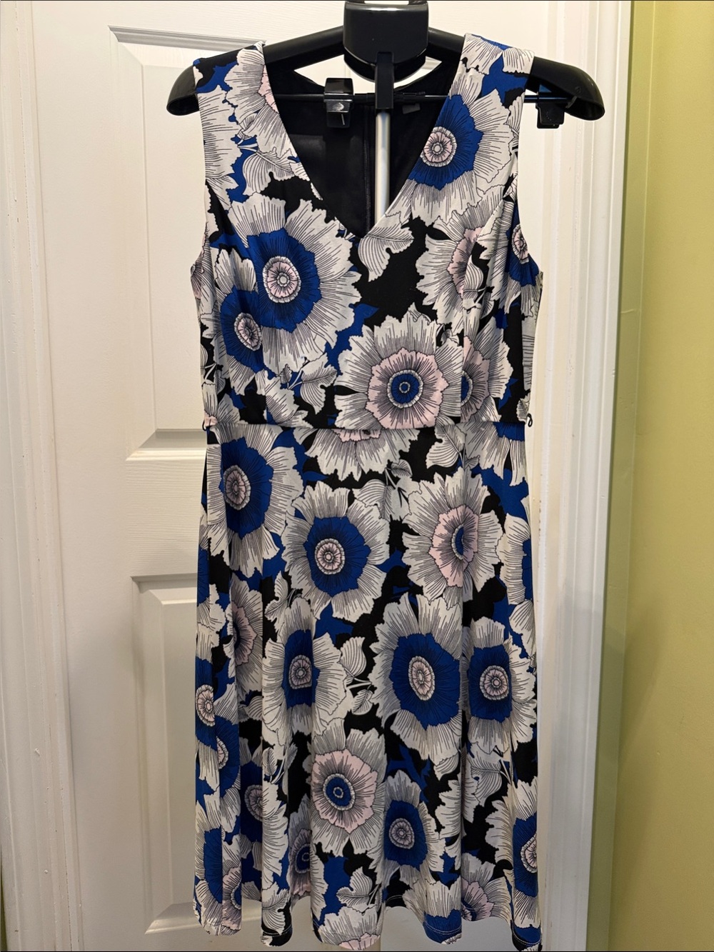 Tommy Hilfiger Blue, Black & White Floral Midi Dress